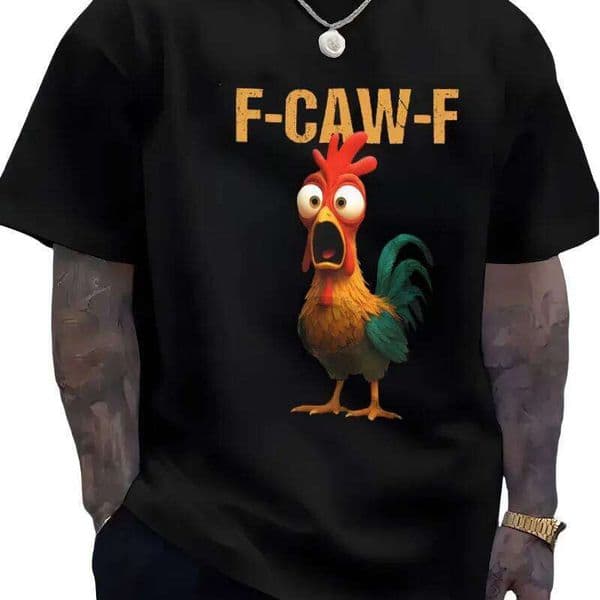 Summer Fun Caw F Harajuku New 2025 Men's Women's Humorous Chicken Aesthetic Leisure Cotton T-shirt H260228