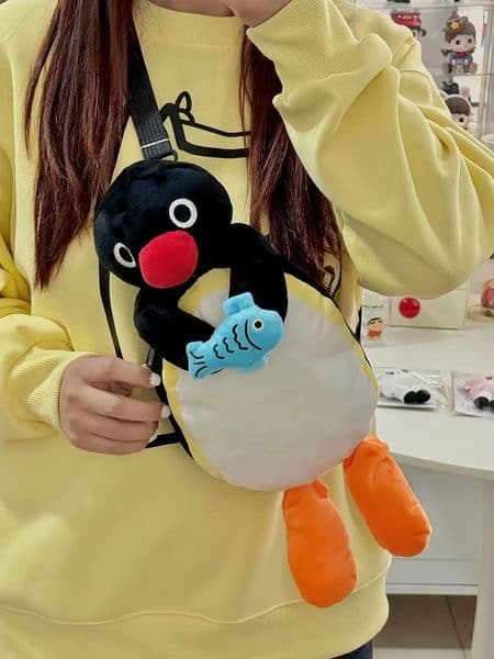 Women funny backpack girl cute cartoon plush shoulder bag 260209