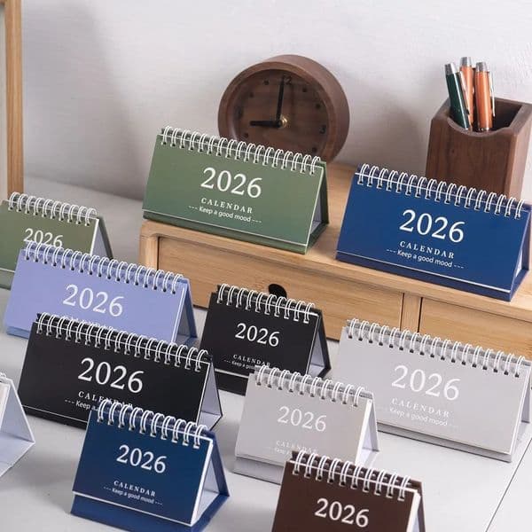 2026 Simple Style English Mini Desk Calendar Desktop Display Portable Calendar Desktop Decoration Handmade Diary 260203