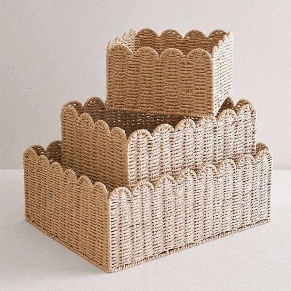 Rope Woven for Household Use, Large Capacity Clothes, Miscellaneous Items, Desktop Snacks, Storage Basket 26Y0228