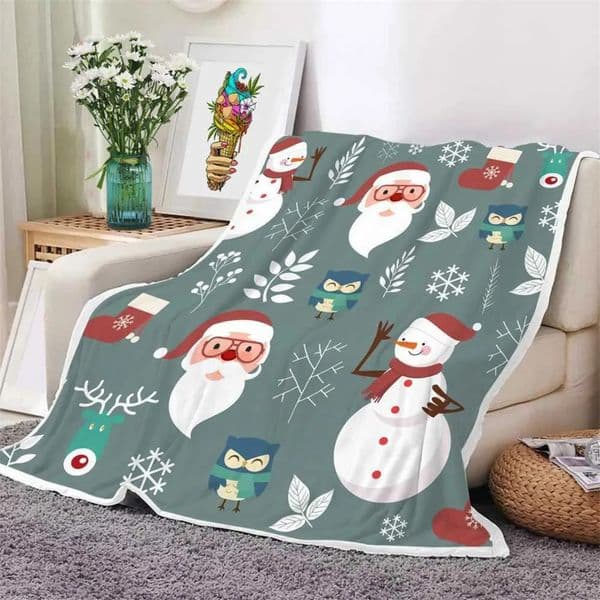 2026 CLOOCL Ugly perfume Christmas Santa Claus Snowman 3D cologne Flannel Bedding Office Nap Sherpa Blanket Drop Shipping Free Shipping 11