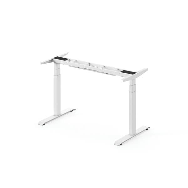 3 Stage Electric Height Adjustable Desk Frame Only, 1020-1700mm Extendable Width 615-1225mm Lift Range Smart Multi Function Sit Stand Desk Legs for Custom Tabletop