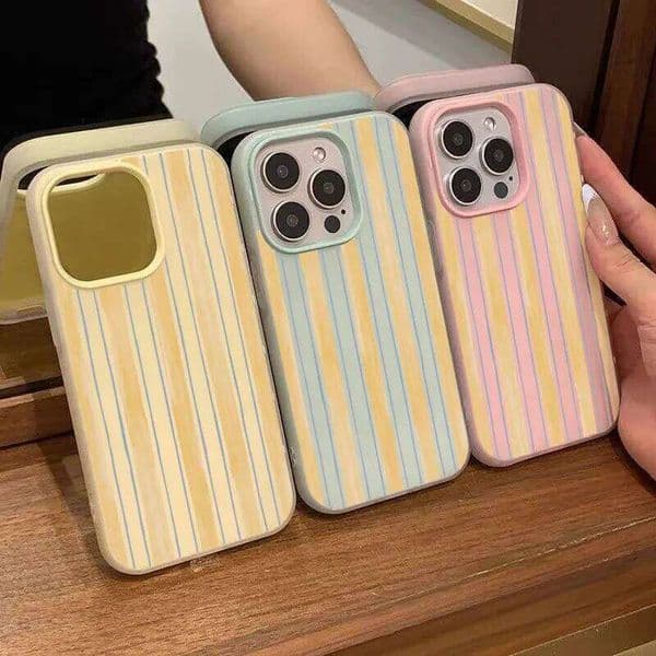 Stylish Yellow Striped Phone Case For Samsung Galaxy S26 S25 S24 S23 Ultra S21 FE S22 Plus A57 A56 A55 A54 A34 A36 A35 A33 Funda W260601