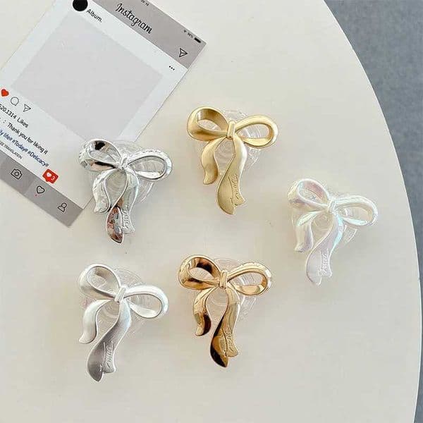Electroplated Korean Ins Colorf Bow Simple Phone Stand Adhesive Eable for Iphone 17 16 S26 Grip Tok HolderJ260601