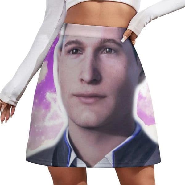 Skirts Flowerboy Connor DBH Videogame Mini Skirt Girls Midi For Women Satin