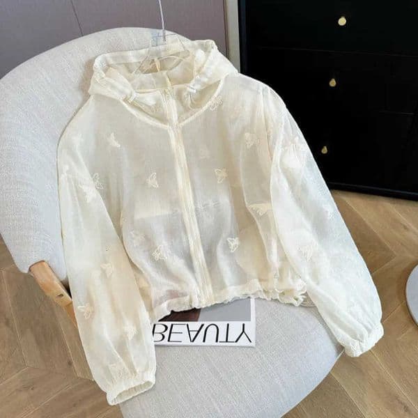 Women Embroidery s Sweatshirt Summer Sun Protective Clothing Hooded Coats Outdoor Sportswear NewM260601 M260601