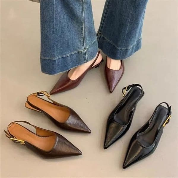 Summer Sexy Pointed Toe Mid Heels Sandals Women Shoes Dress Leather Pumps Elegant Party Sandalias Mujer 260530