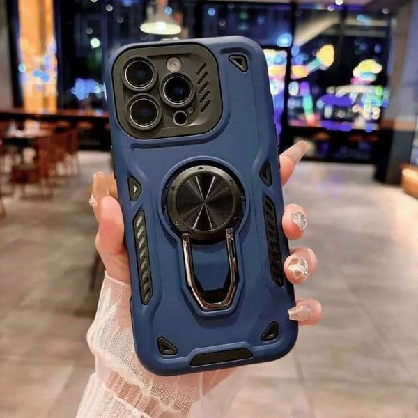 Luxury Rugged Car Ring Stand Phone Case For IPhone 17 Pro Max Air 16 15 14Plus 13 12 11 Anti-fall Armor Hard Protect Cover Funda