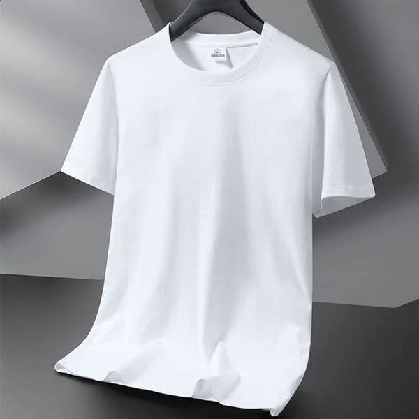 Summer Men T Shirt Cotton Tops Women Solid Color Blank Tshirts O-neck Round Collar Short-Sleeve Couple White Top Tees Clothing 260530