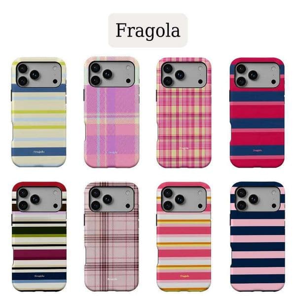 Fragola Coloful Stripes Phone Case for iPhone 17 16e 16 15 14 13 12 11 X XS XR XSMAX 7 8 Air Pro Max Plus Double-layer W260601