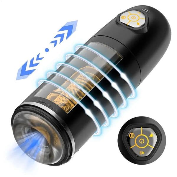 2026 New 6In1 Male Masturbators - Telescopic Rotating Electric Penis Pump With Visual adult toys Oral Simulation For Men 008
