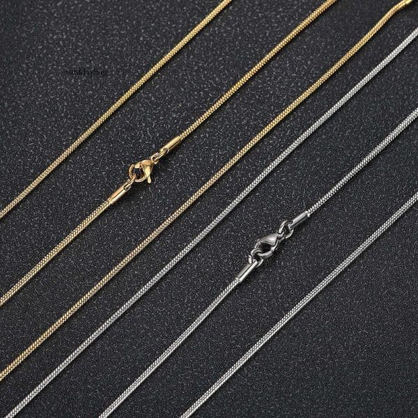 Jewelry Sterling Silver 14K 18K Gold snake bone chain men's necklaces women's jewelry 18K gold titanium steel necklaces wholesale