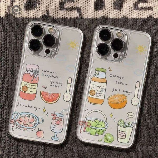 Hand-Drawn Summer Delicious Beverages Phone Case For iPhone Air 16 Plus 17 13 12 Mini 15 14 11 Pro Max Trend Soft Cover