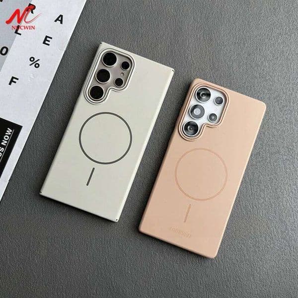 Luxury Slim Matte Magnetic Case for Samsung Galaxy S25 S15 S24 S23 Ultra S22 Plus Solid Color Shockproof PC Phone Cover