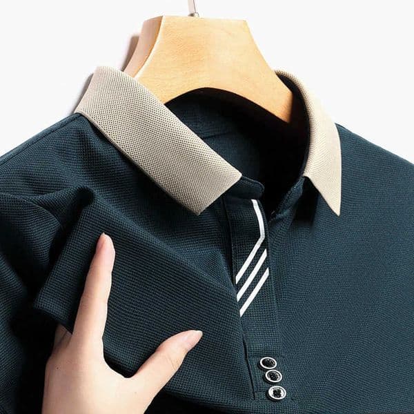 Fashion Mens Solid Color Casual Short Sleeve Polo Shirt Summer Comfortable Top for Business And Leisure H260601
