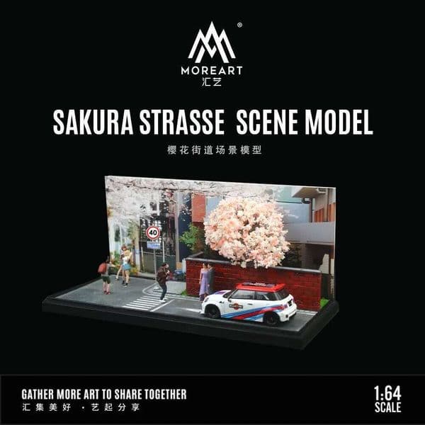 MoreArt 1:64 Cherry street Handmade Miniature Landscape,Car Model Scene ,Car Figures Showfor Display&Gift&Collection 26Y0601