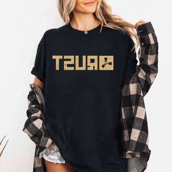 Rust Video Game T-Shirt Unisex Distressed Survival Apparel T-Shirt Clothing Graphic Short Sve Shirt Men Women All-Season D260601