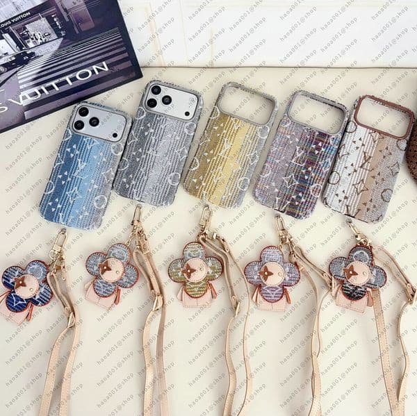 iPhone 17 Pro Max Luxury Women Chain Crossbody Bag Designer Phone Case For Apple iPhone 16 Pro 15 14 13 plus Chains Card holder Leather Wallet Phone Case Scarves Lanyard