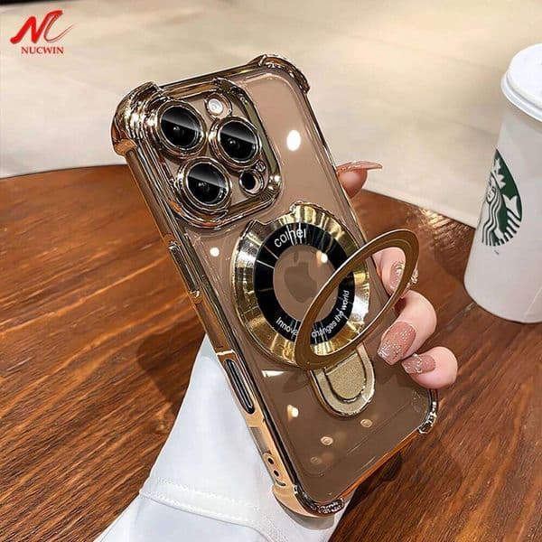 Fashion Airbag Plating Case 16 17 Air Clear Soft Magsafe Cover for iPhone 11 12 13 14 15 Pro Max Xs Xr
