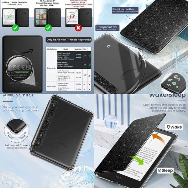 Case For Kindle Paperwhite 2024 12th Generation and Colorsoft 7 Inch Model No SA569P SA568B Magnetic Protective Shell Pouch 7 X260529