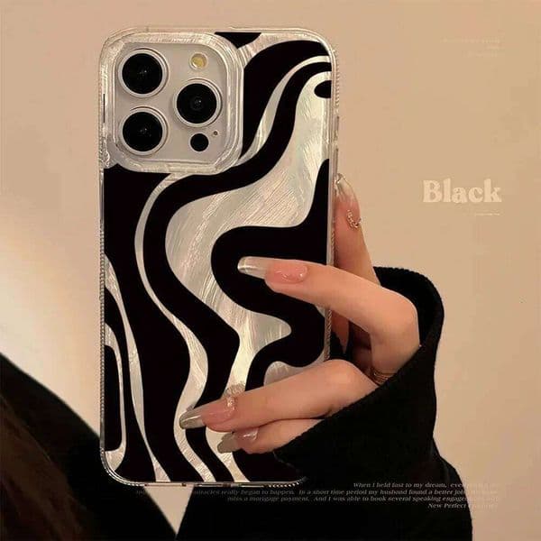 Luxury Laser Wave Pattern Phone For 17 Case iPhone 15 14 13 12 11 Pro Max Mini 17Air 7 8 16 Plus SE2 Cover
