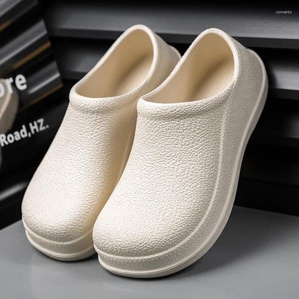 Sandals Men's Waterproof And Oil-Proof Work Shoes Dual-Purpose Kitchen/Beach Slippers Non-Slip