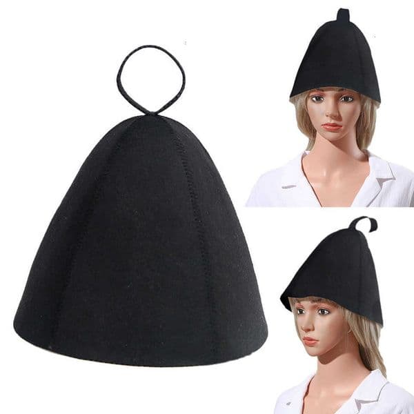 Hat Spa Felt Sauna 1PCS Black Hair Protection Thicken Wool Sauna Accs For Bath Protection Sweat Steam Waterproof Handmade Felt C260601