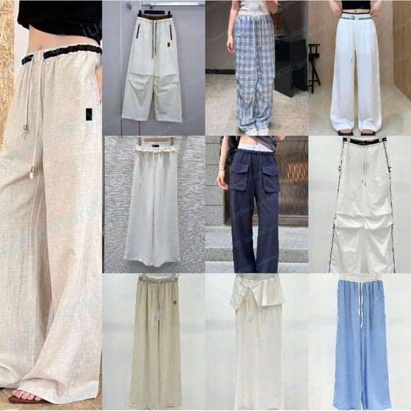 Fashion Pants womens designer High Waist Wide Leg Pants Summer Leisure With Brand logo Decoration Elastic waistband Loose Fit Lounge Pants pants for women