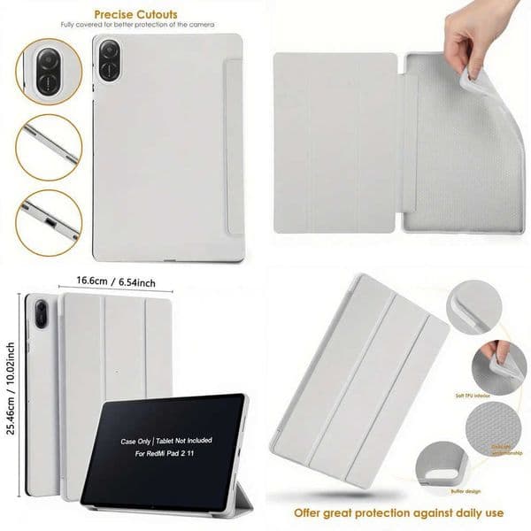 Case for Redmi Pad 2 2025 11-inch PU Leather Flip Smart Cover Shockproof Magnetic CaseSoft Silicone Back Shell X260529