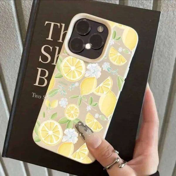 Yellow Lemon Slice Lichee Pattern Phone Case For iPhone 16 15 14 13 12 11 Pro Max 17 Air XSMax XS XR X 7 8 Plus Soft Cover