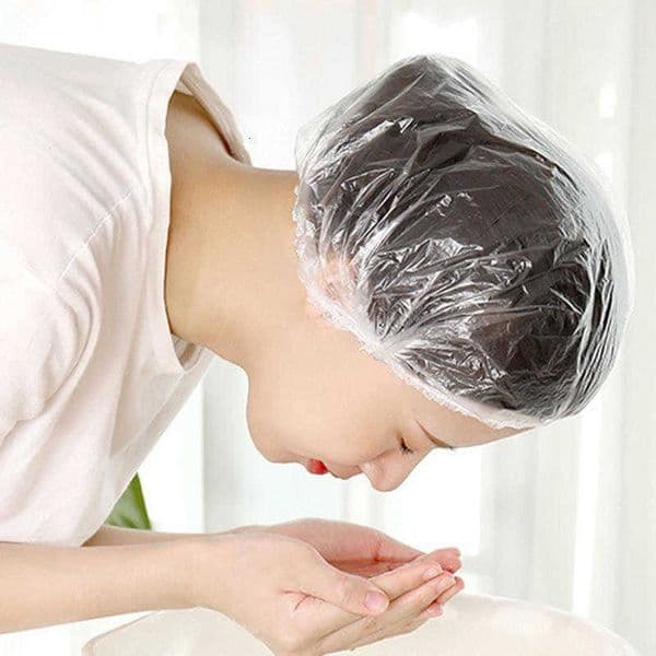 Hair 100Pcs Disposable s Clear Extra Plastic Thick Waterproof Caps for Home Shower Hair Dye Oil Treatment Spa C260601
