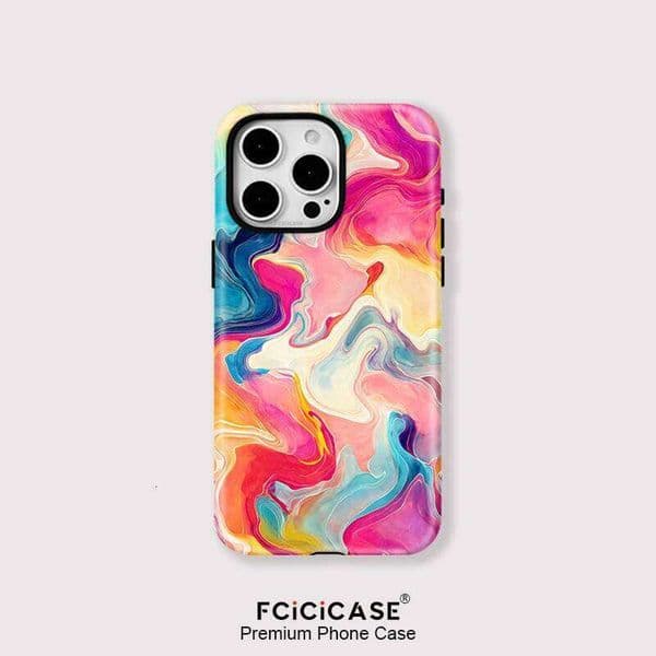 Fcicicase Phone Case Max Air Colorful Painting Cover For iPhone 17 Pro Acrylic Magnetic TPU PC Fundas W260601