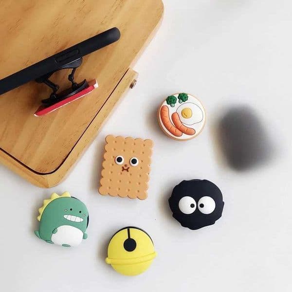 Folding Cartoon Cute Mobile Phone Grip Holder Socket Pocket port for IPone Finger Ring Griptok Eing StandJ260601