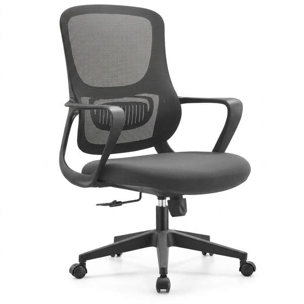 Simple Staff Mesh Office Chair, Breathable Mesh Back Height Adjustable Swivel Home Desk Chair