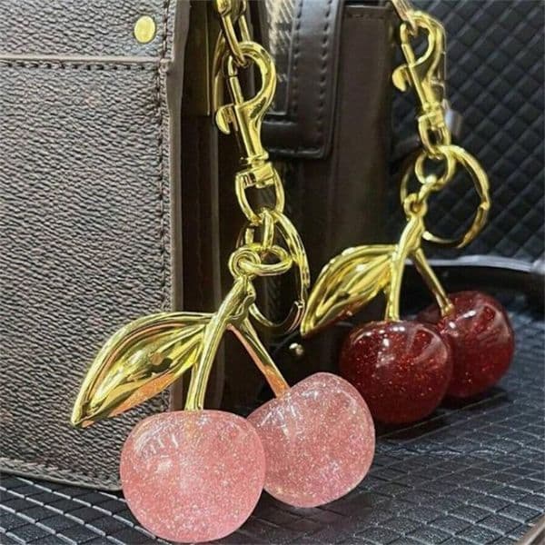 Fashion Luxury Cherry Charm Handbag Pendant Keychain for Women's Exquisite Internet-famous Crystal Cherry Bag Accessories High-Grade Pendant thumbnail 2