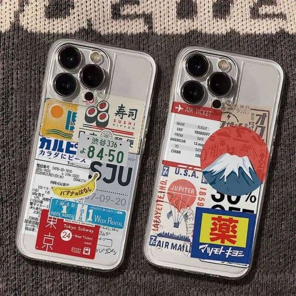 Retro Collage Japanese Style Pattern Phone Case For iPhone 17 16 15 14 13 12 11ProMax XR XSMAX 78PLUS MINI INS Cover 26Y0601