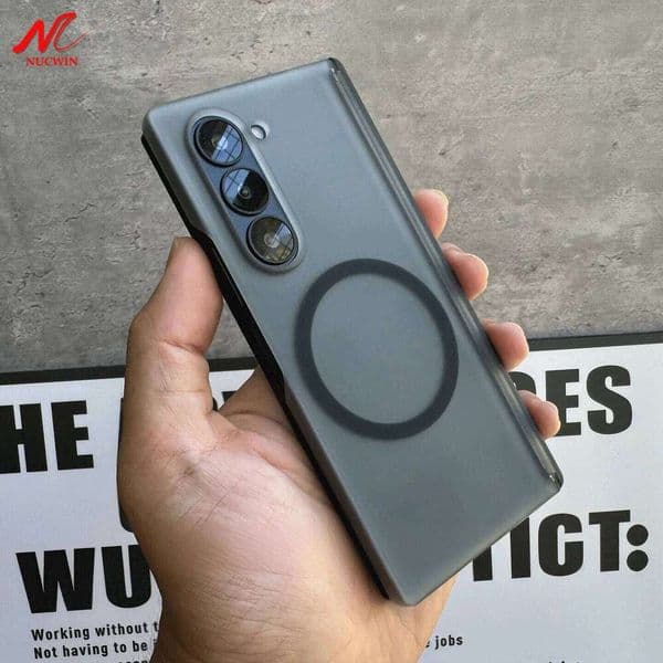 ZFold Cases Translucent Magnetic Phone Case for Samsung Galaxy Z Fold 5 6 7 Clear Hinge Protection Cover Bag