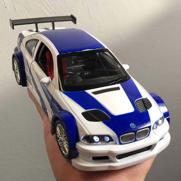124 BMW M3 GTR E46 Performance Road Racing Alloy Metal Diecast Model Car Home Trendy Desktop Display Ornament Birthday Gifts L260601