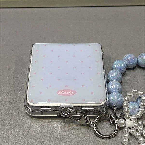 Korean Cute Polka Dot Macron Color Phone Case Samsung Galaxy Z Flip6 Flip 5/4/3 For Motorola Razr 60 50 Ultra Bracelet Cover