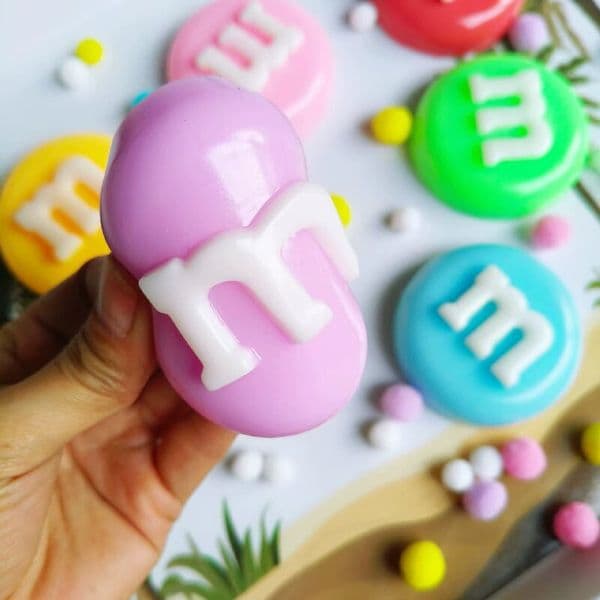 Cross-border Creative M&M's Chocolate Squishy Toy - Ultra Soft Slow-Rebound Stress Relief and Frustration Release Ball for Kids