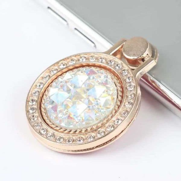 Luxury Diamond Fashion Shiny Gemstones Metal Mobile Phone Ring Bracket Phone Holder Rotatable Ring Bracket for iPhoneJ260601
