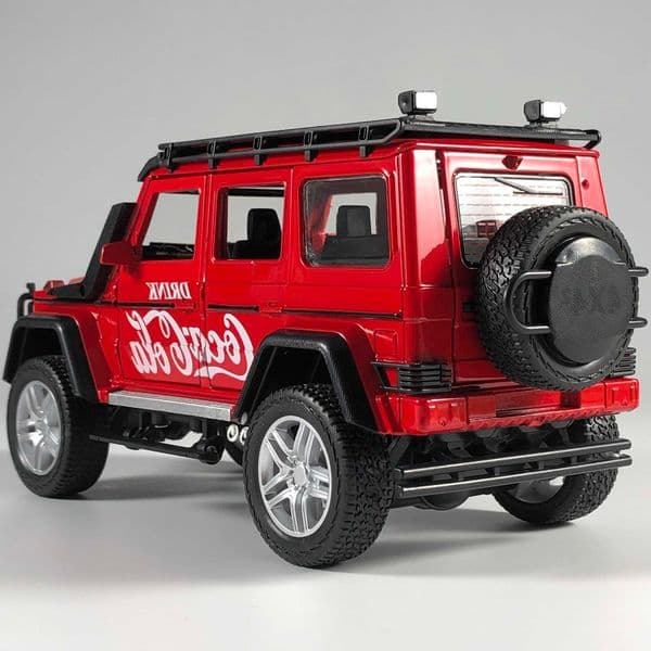 124 Benz G550 Coca Cola Off Road SUV Alloy Metal Diecast Model Car Home Decoration Computer Desktop Ornaments Holiday Present L260601