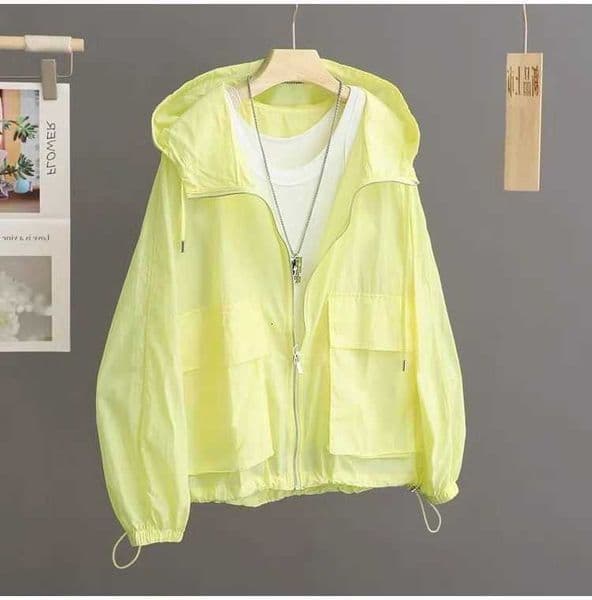 Hooded Summer Sunscreen Lightweight Loose Windbreaker 2025 New Breathable Outdoor Thin For Women Plus Size Trench CoatM260601 M260601