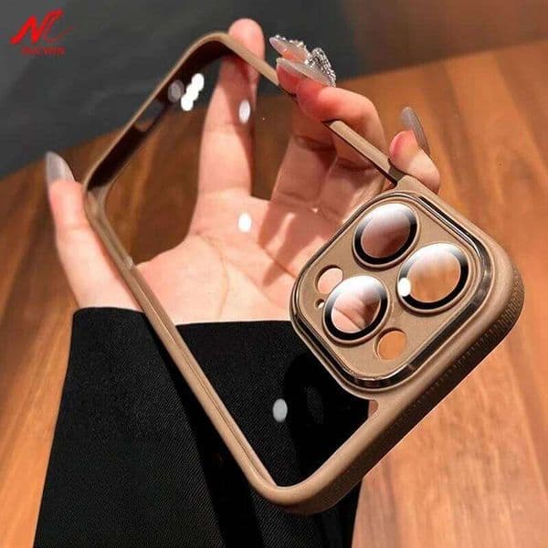 Original Gold For 16 Glass Camera Protector Case for iPhone 15 13 12 14 Pro Max Transparent Shockproof Cover
