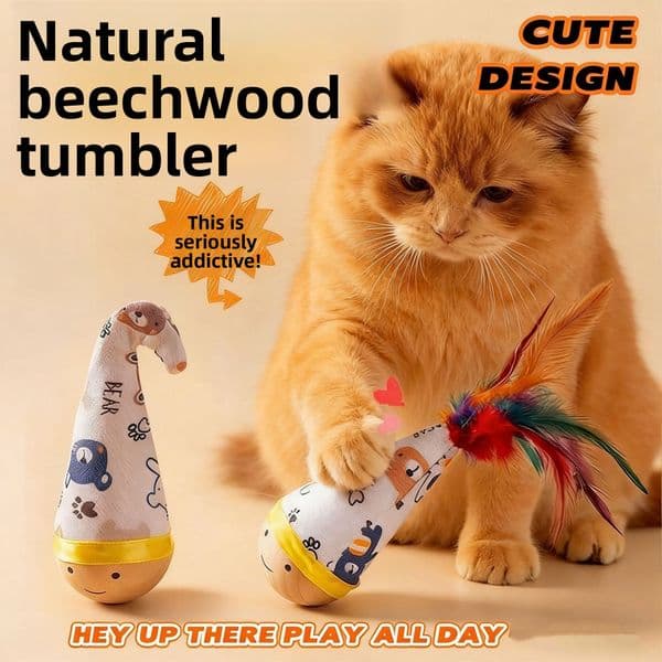bestseller Cat toy: wobbly, bite-resistant feather teaser stick, scratch-resistant and durable, self-entertaining boredom buster for kittens