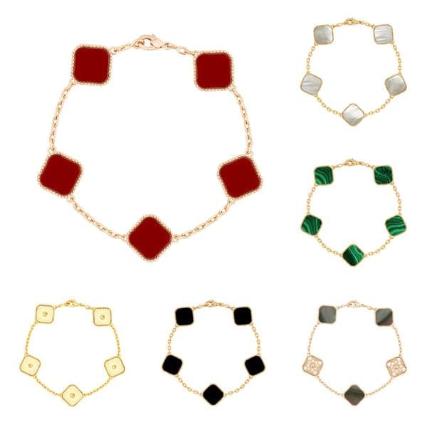 Lucky Clover Bracelet Designer Bracelet Bangle Women Fashion Charm Bracelets Classic Party Wedding Mother of Pearl Flower Clover Jewlery