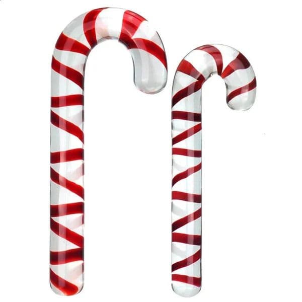 2026 New Glass Butt Plug Gift G-Spot Anal Masturbating Clear Sleek Candy adult toys Cane Dildo Christmas Decorations Ass Erotic Toys 016