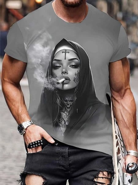 3D Anime Pattern Mens T-Shirt Summer Outdoor Daily O-neck Short Sleeved Tees Trend Fashion Breathable Mens Clothing Tops L260527