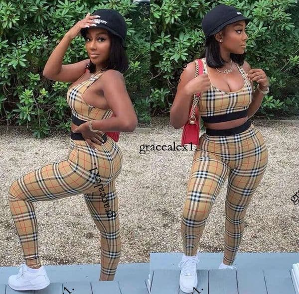 Sporty Two Piece Sets Running Yoga Tracksuits Women Casual Vest Top and Leggings Set Free Ship
