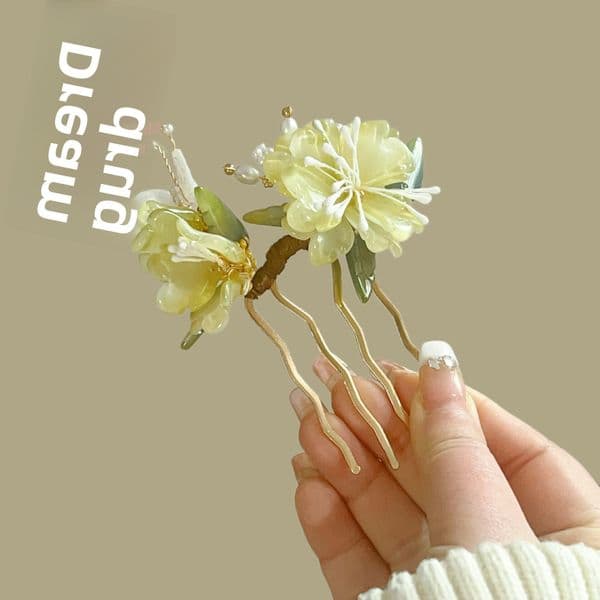Designer Hat Ancient Green Peony New Chinese Style Woven dandy hat Accessory Headdress Hair Flower Women Hanfu Accessories Insert Xiuhe Comb Free Ship